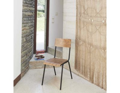 Chaise écolier en bois (Lot de 2)