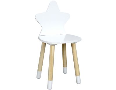 Chaise enfant en bois étoile (Blanc)