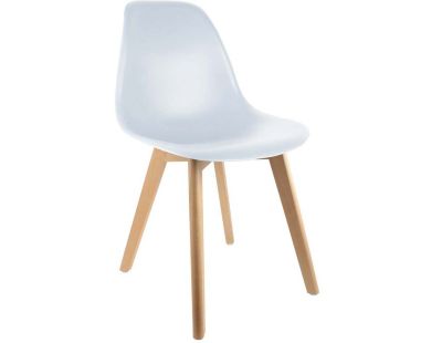 Chaise enfant scandinave bois et polypropylène (Blanc)