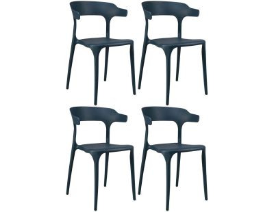 Chaise ergonomique en polypropylène Gabriel (Lot de 4) (Bleu)