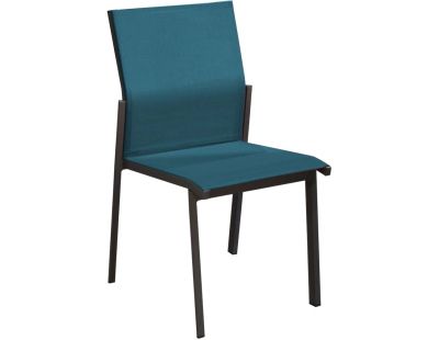Chaise de jardin empilable Delia (Graphite et bleu)
