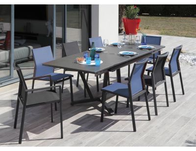 Chaise de jardin empilable Delia (Graphite et noir )