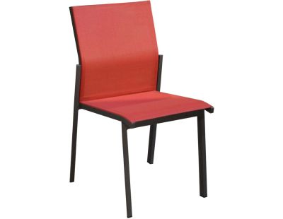 Chaise de jardin empilable Delia (Graphite et rouge )