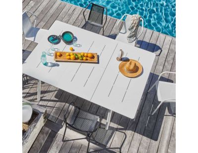 Chaise de jardin empilable en aluminium Bari (Gris perle)