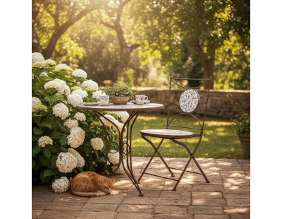 Chaise jardin fer forgé céramique (Unitaire)