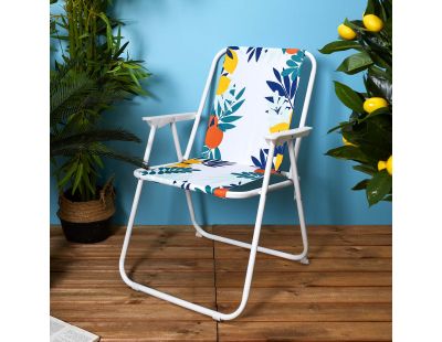 Chaise de jardin pliante en acier et tissu (Rio)