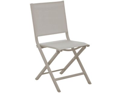 Chaise jardin pliante en aluminium Thema (Crème)