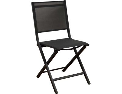 Chaise jardin pliante en aluminium Thema (Graphite, Chiné noir)