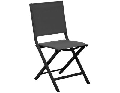 Chaise jardin pliante en aluminium Thema (Graphite, Noir)