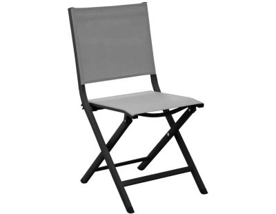 Chaise jardin pliante en aluminium Thema (Graphite, Perle )