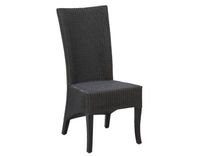 Chaise en loom noir et acajou Adlon