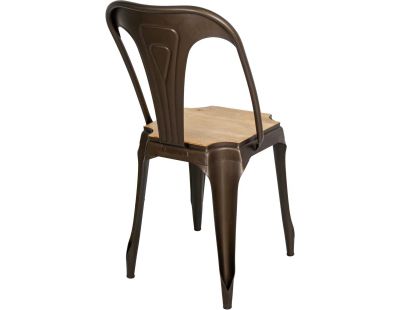 Chaise en métal assise en manguier Antique