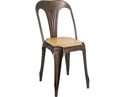 Chaise en métal assise en manguier Antique