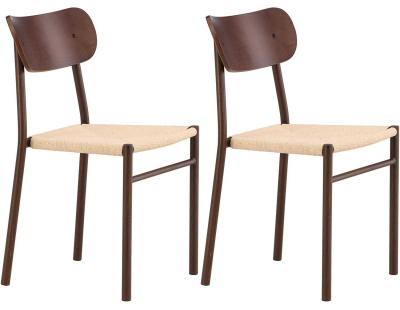 Chaise en métal et contreplaqué Polly 88 x 42 x 55 cm (Lot de 2)