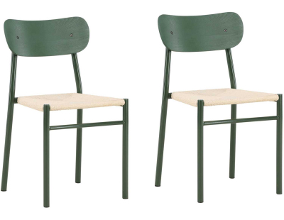 Chaise en métal et corde synthétique Polly (Lot de 2)