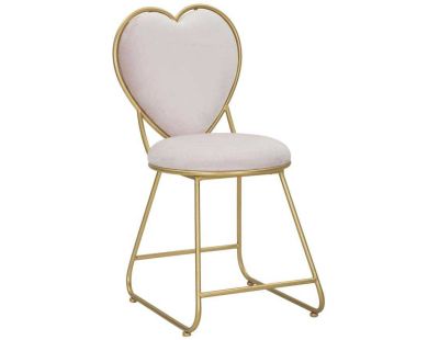 Chaise en métal doré et tissu Heart 37 x 47 x 80 cm