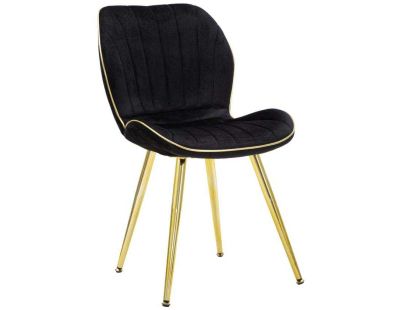 Chaise en métal doré et tissu Space (Lot de 2) (Noir et doré)