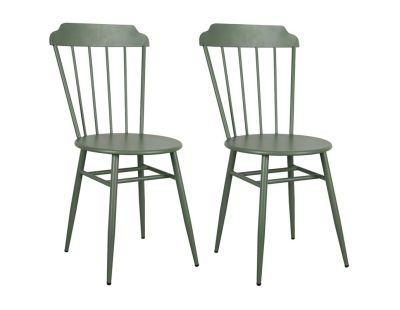 Chaise en métal laqué - Samos (Lot de 2) (Vert )