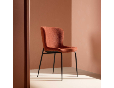 Chaise en métal et tissu bouclette Modesto (Lot de 2)