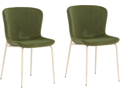 Chaise en métal et velours Modesto (Lot de 2)