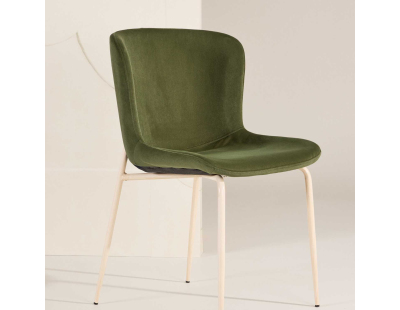 Chaise en métal et velours Modesto (Lot de 2)