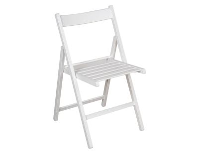 Chaise pliante en bois (Blanc)