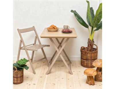 Chaise pliante en bois (Taupe)