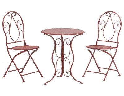 Chaise pliante en métal (Rouge)