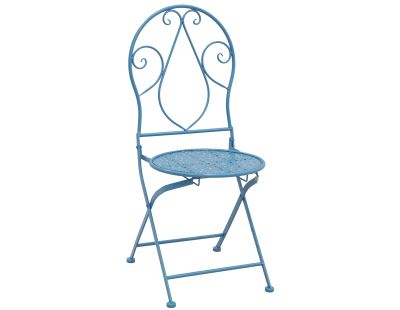 Chaise pliante en métal  (Bleu)