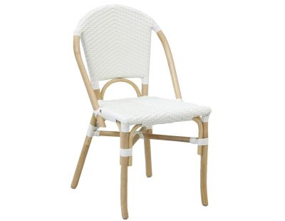 Chaise d'extérieur en rotin et résine (Blanc)