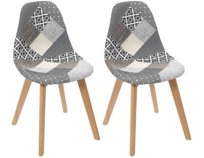 Chaise scandinave Patchwork (Lot de 2) (Blanc)