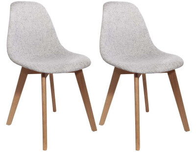 Chaise scandinave assise grosse maille (Lot de 2) (Gris)