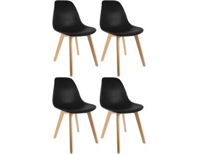 Chaise scandinave coque polypropylène (Lot de 4) (Noir)