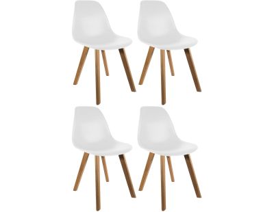 Chaise scandinave coque polypropylène (Lot de 4) (Blanc)