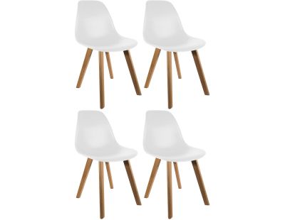 Chaise scandinave coque polypropylène (Lot de 4) (Blanc)