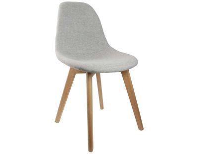 Chaise scandinave en tissu et pieds en bois (Gris)
