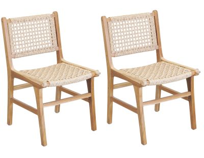 Chaise en teck naturel BAIA (Lot de 2)