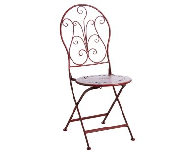 Chaise de terrasse pliante en métal (Rouge)