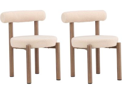Chaise en tissu bouclette et métal Tillo (Lot de 2)