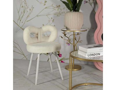Chaise en tissu éponge Ilary 40 x 67 cm (Blanc)