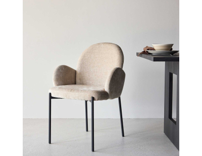 Chaise en tissu et métal Blom (Lot de 2)
