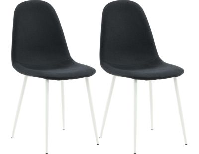 Chaise en tissu avec pieds en acier Polar (Lot de 2) (Noir et blanc)