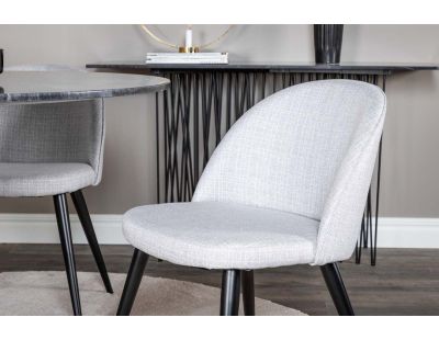 Chaise en tissu avec pieds en acier Velvet (Lot de 2)
