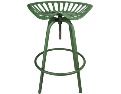 Tabouret avec assise de tracteur en métal (Vert)