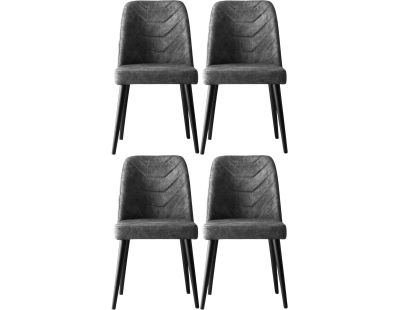 Chaise en velours Dallas (Lot de 4)