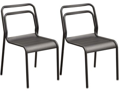 Chaises en aluminium Eos (Lot de 2) (Graphite)