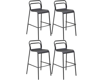 Chaises de bar en aluminium Eos (Lot de 4)