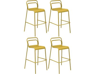 Chaises de bar jardin design aluminium Eos (Lot de 4) (Tournesol)