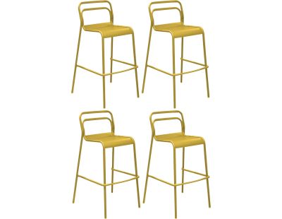 Chaises de bar jardin design aluminium Eos (Lot de 4)