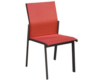 Chaise de jardin empilable Delia (Gris et rouge )